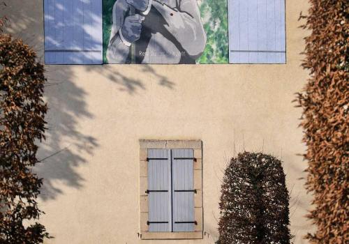 Mur peint de Chantal Montellier hommage à  René Dumont (photo Yves Desbuquois - Nuage Vert)_1