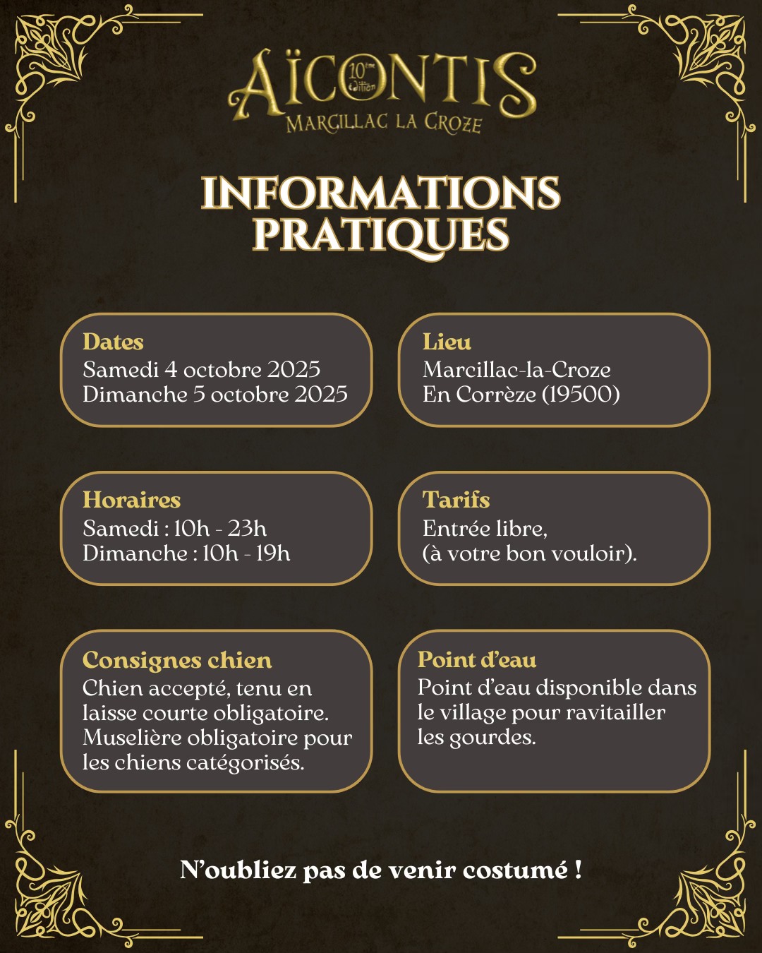Informations pratiques Festival Aïcontis 2025 Informations pratiques Festival Aïcontis 2025