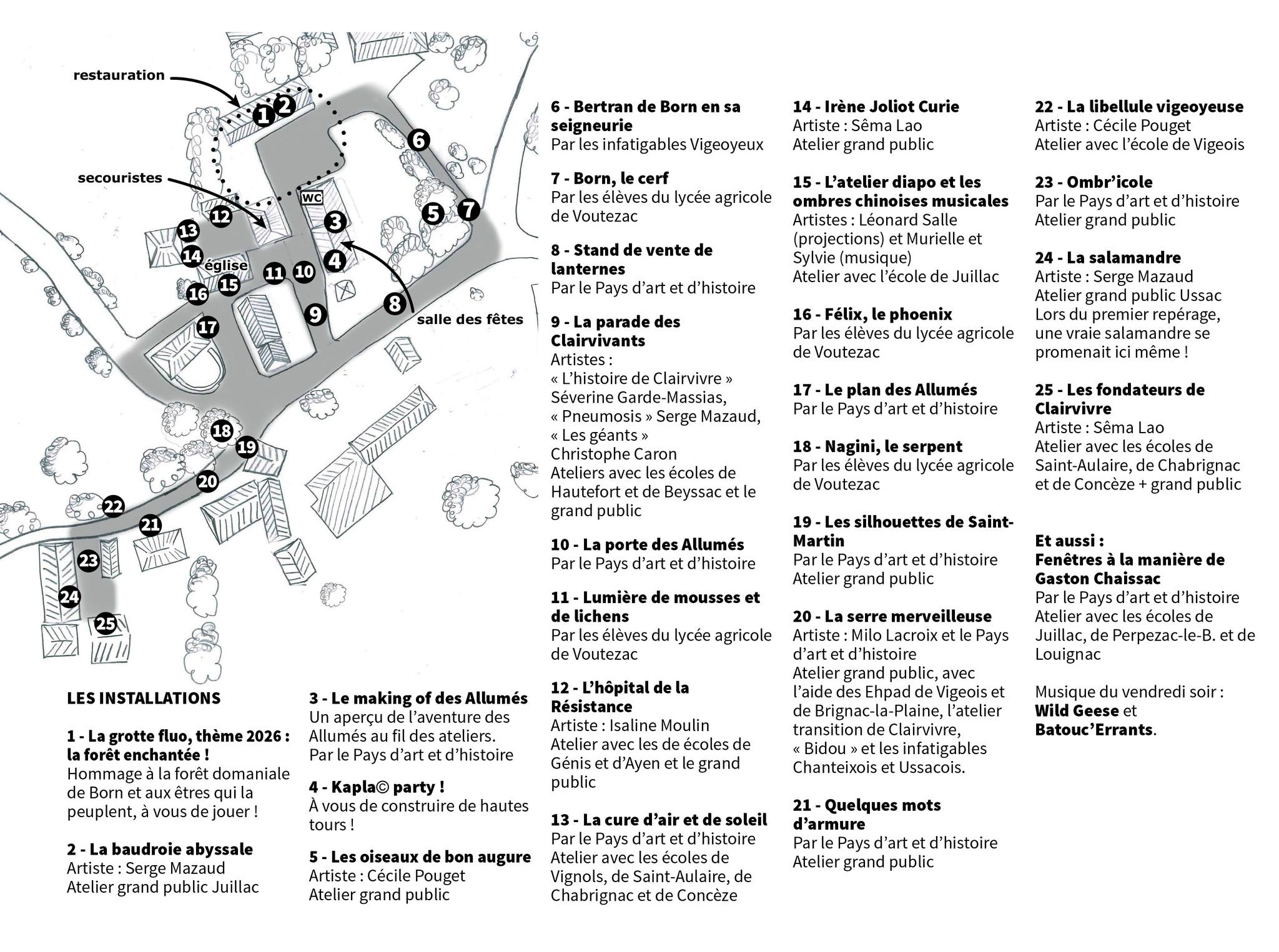 Plan animations allumés de Salagnac