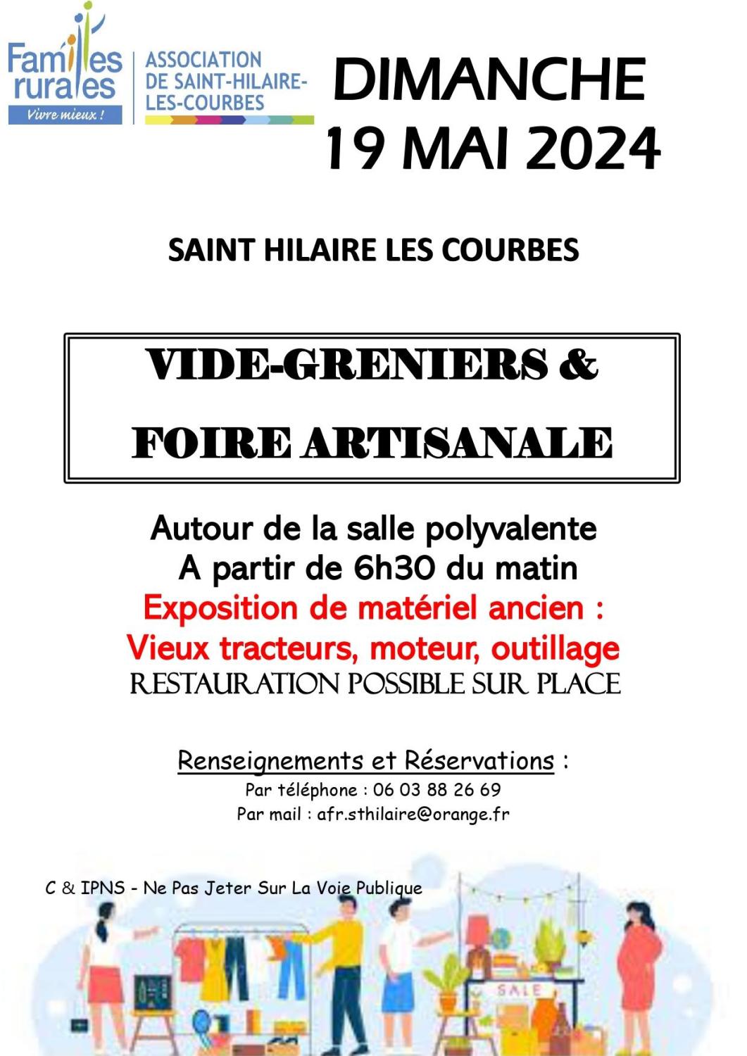 St Hilaire les Courbes vide grenier 19.05.2024