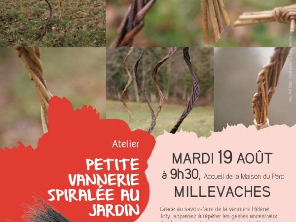 Petite vannerie spiralée au jardin