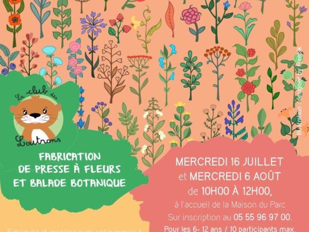 CLUB DES LOUTRONS : Fabrication de presse à fleurs et balade botanique