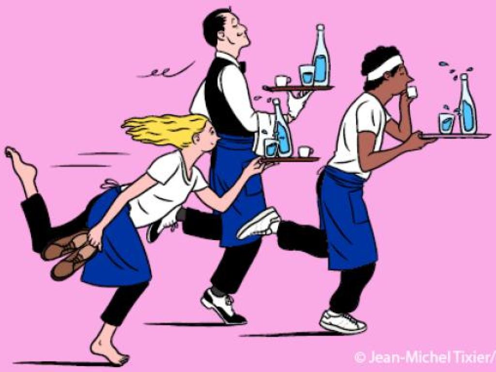 Course des serveuses et garçons de café