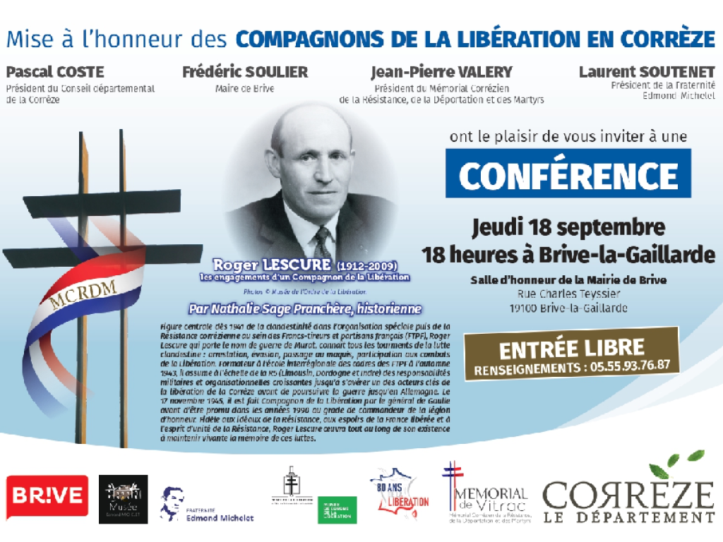 Conférence: Roger Lescure (Salle d'honneur de la Mairie )