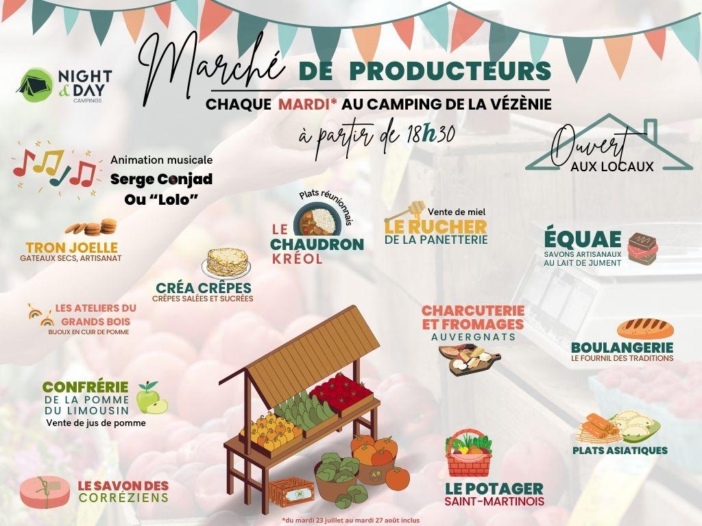 Marché estival au Camping de la Vézénie