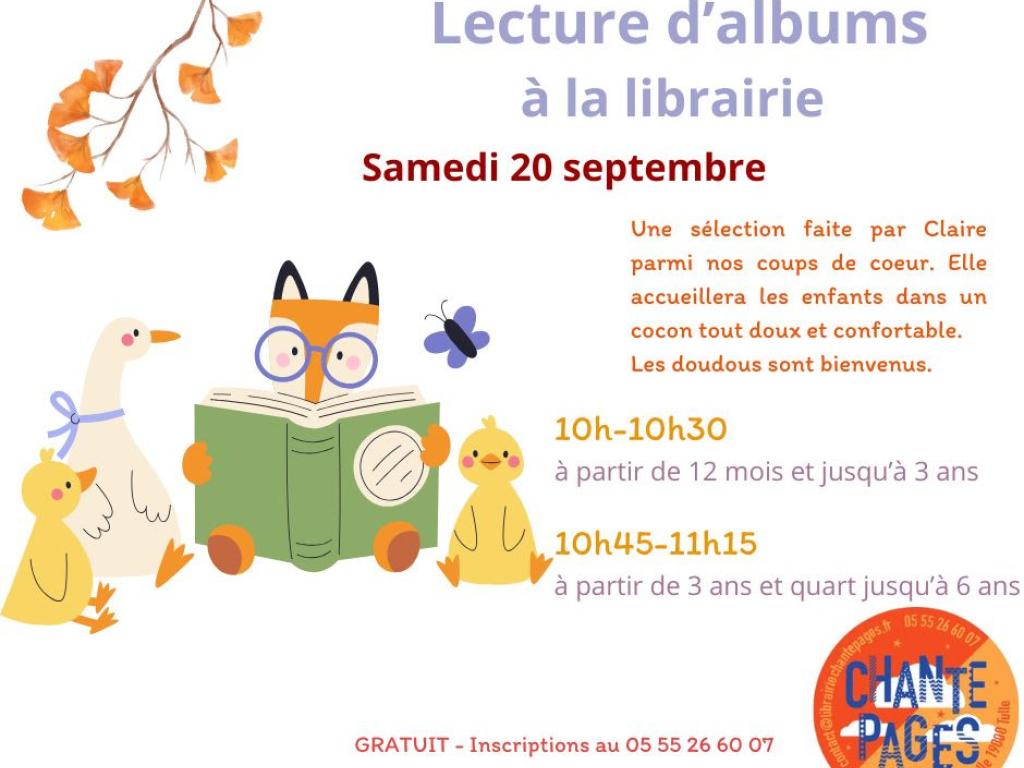 Librairei Chantepages : Lecture d'albums à la librairie