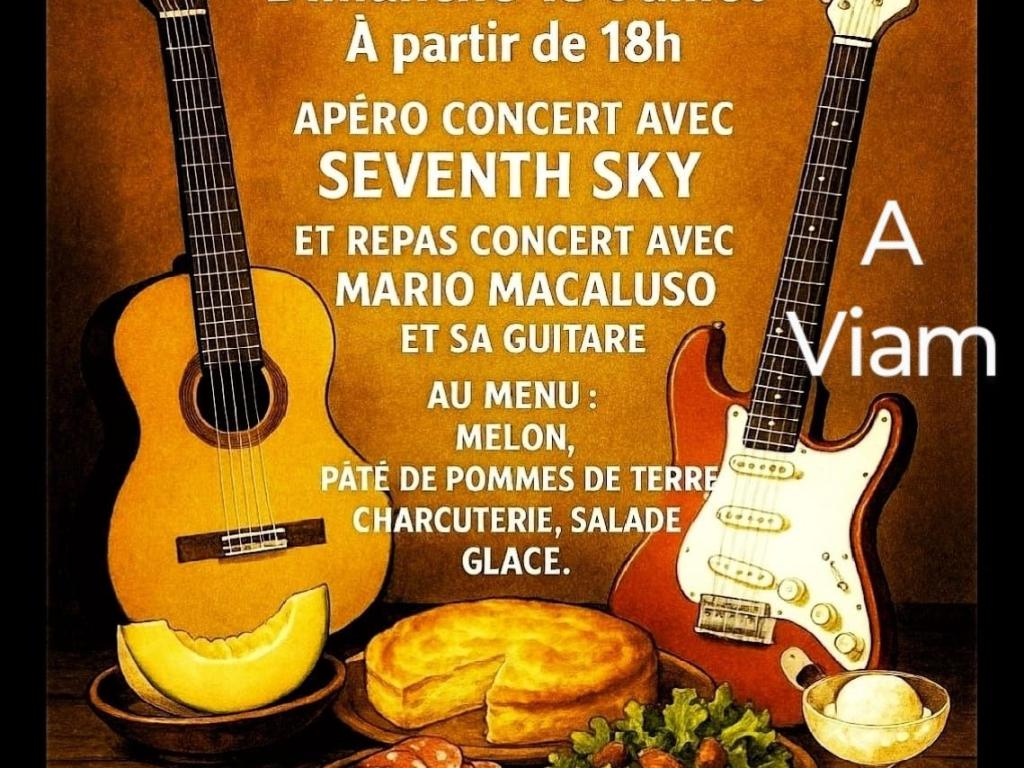 Apéro Concert avec Seventh Sky et repas concert avec Mario Macaluso