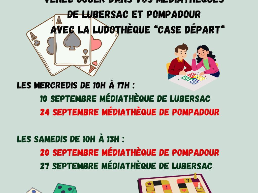 Atelier jeux de société à la médiathèque de Pompadour