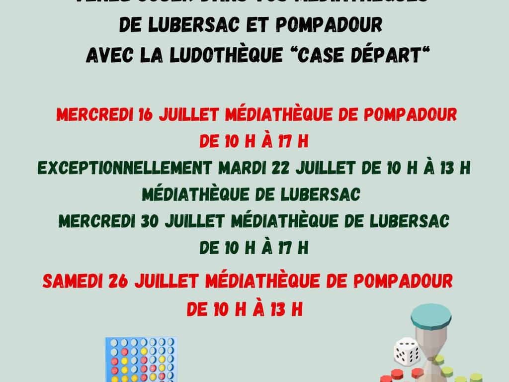 Atelier jeux de société à la médiathèque de Lubersac