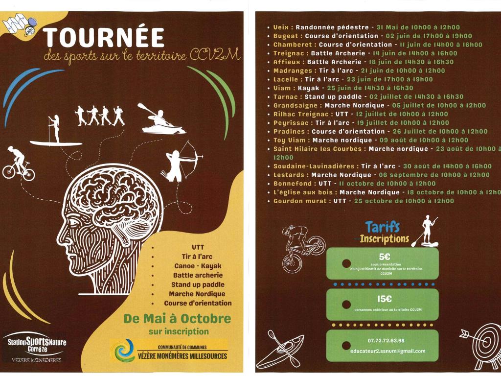 Tournée des sports sur le territoire CCV2M : Marche nordique à Gourdon-Murat
