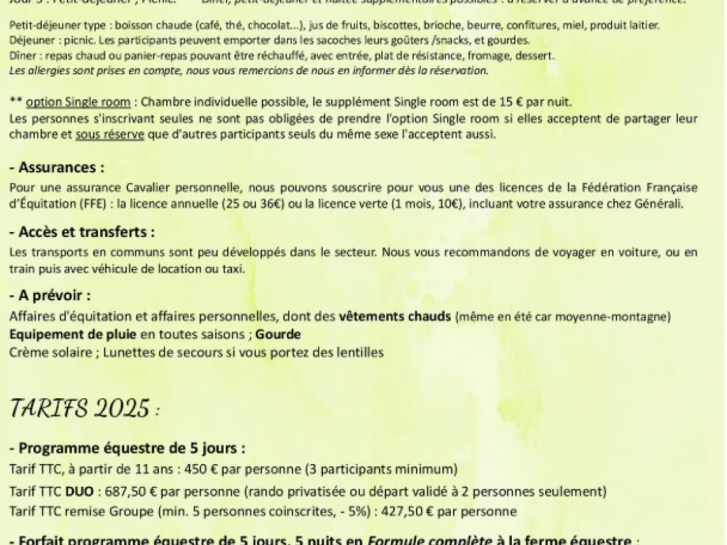 Randonnée équestre 5 jrs Il était une fois dans le sud-ouest de Millevaches