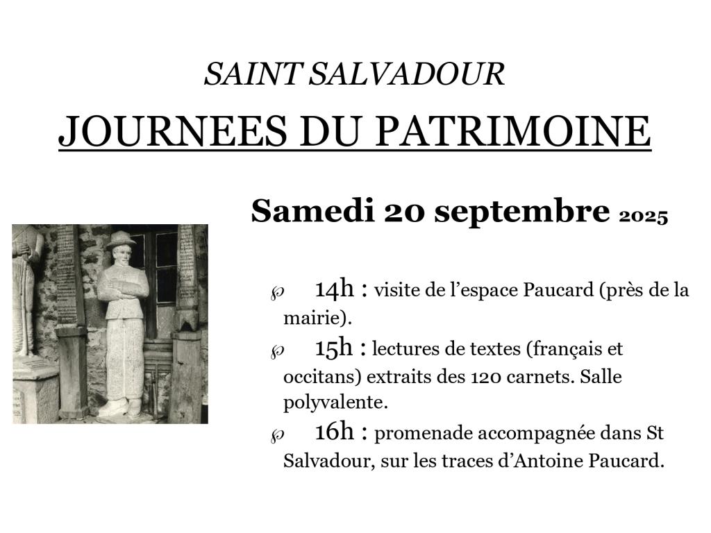 Journées du Patrimoine à Saint-Salvadour