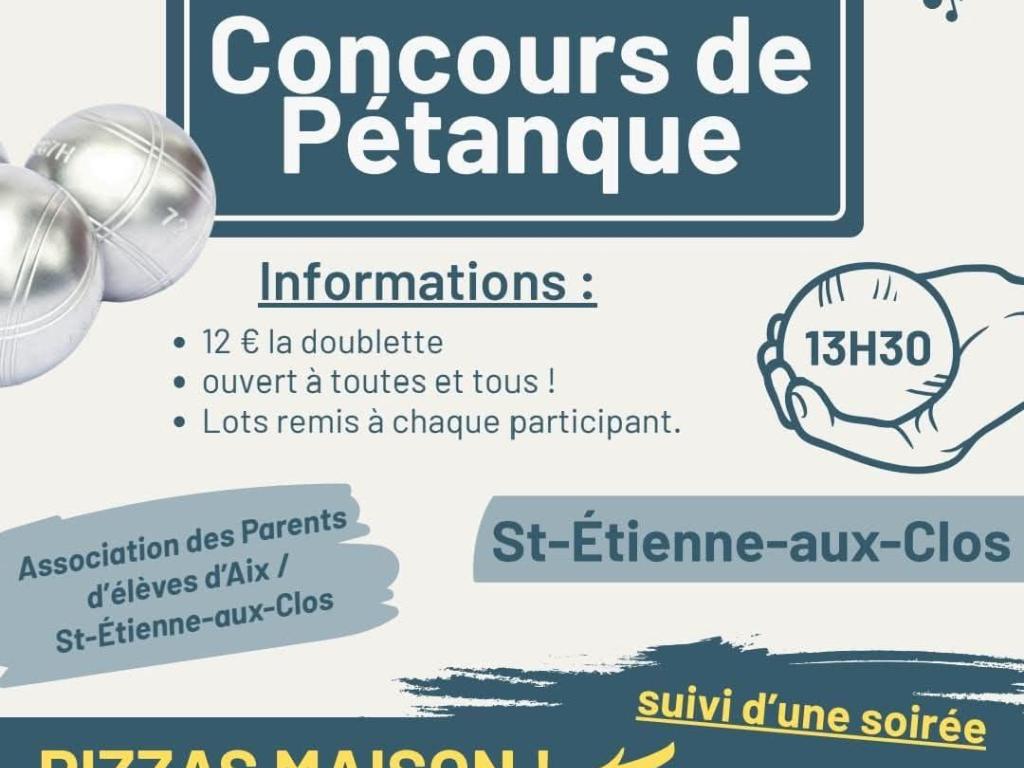 Concours de pétanque en doublette et repas