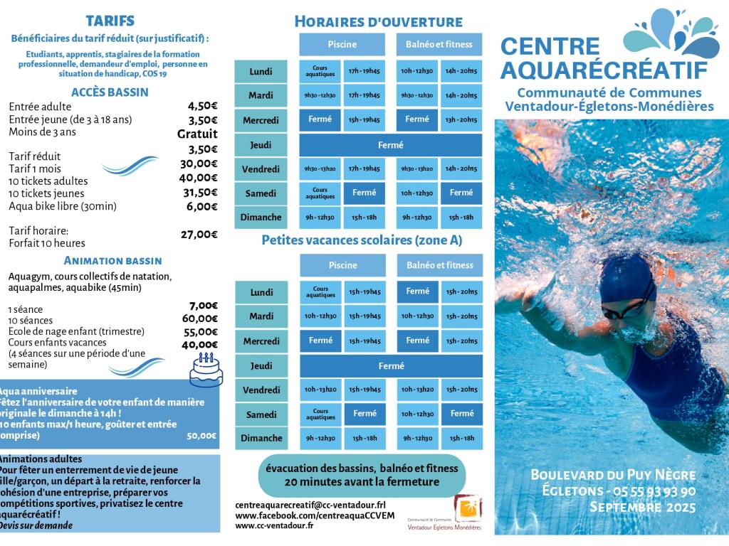 Parcours aquatique au Centre Aquarécréatif