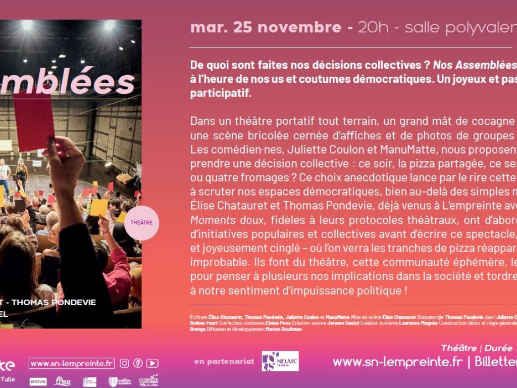 Soirée théâtre "Nos assemblées"
