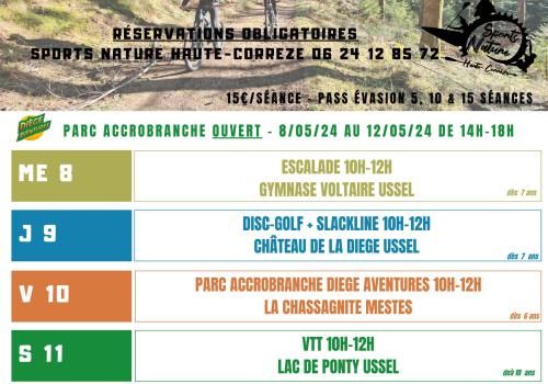 Activités Vacances de Printemps Sports Nature Haute-Corrèze Du 8 au 12 mai 2024