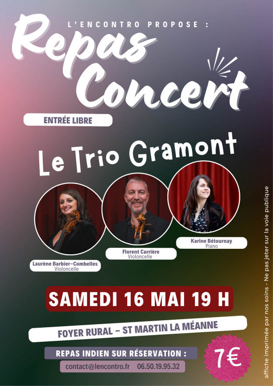 Concert / repas -Trio Gramont