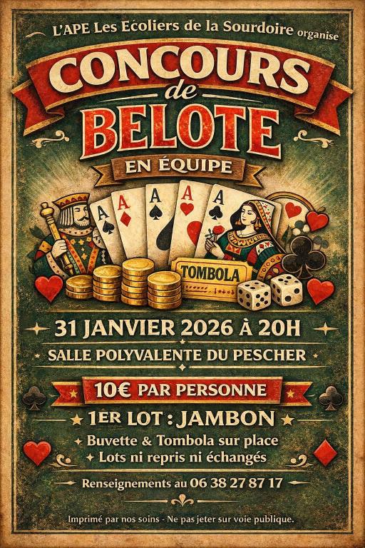 Concours de belote en équipe