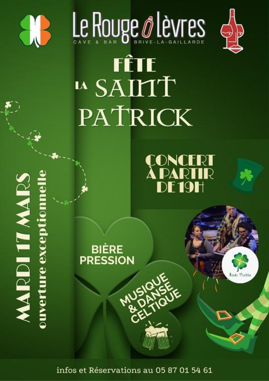 Saint Patrick au Bar à vin Le Rouge Ô Lèvres