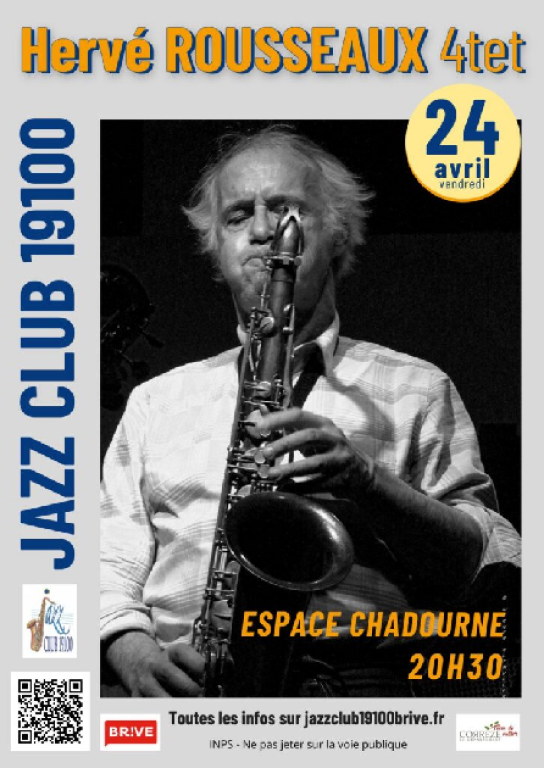 Concert Jazz club: Hervé Rousseau 4tet (Espace Chadourne)