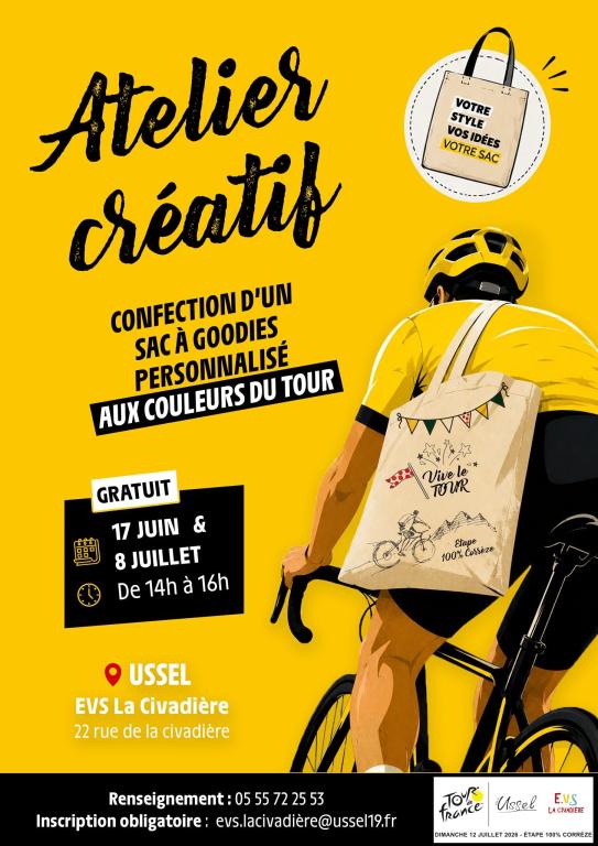 Atelier créatif  spécial Tour de France sac à goodies