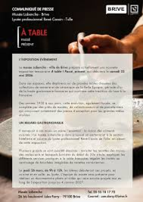 Exposition: A table ! Passé, présent  (Musée Labenche)
