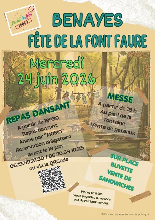 Fête de la Font Faure à Benayes