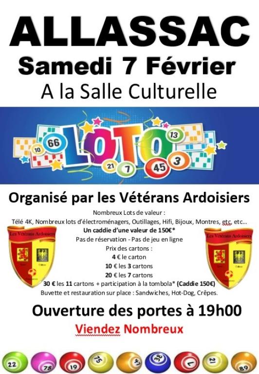 Loto par les vétérans ardoissiers (salle culturelle)