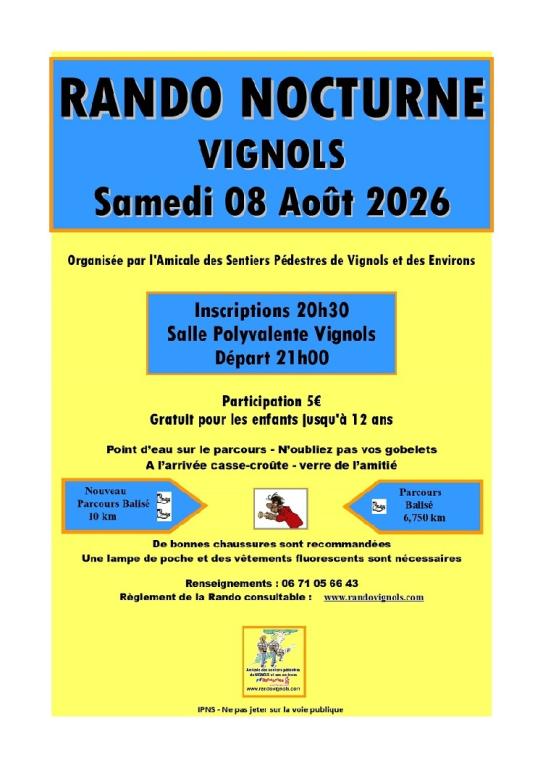 Rando nocturne à Vignols
