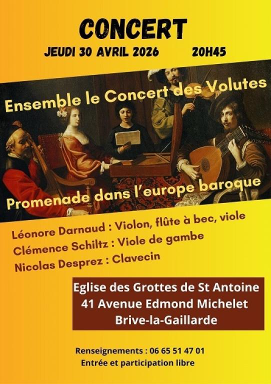 Concert des Volutes: Promenade dans l'Europe baroque (Eglise Saint Antoine)