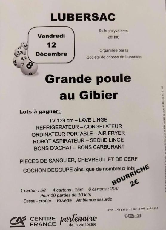 Grande poule au gibier à Lubersac