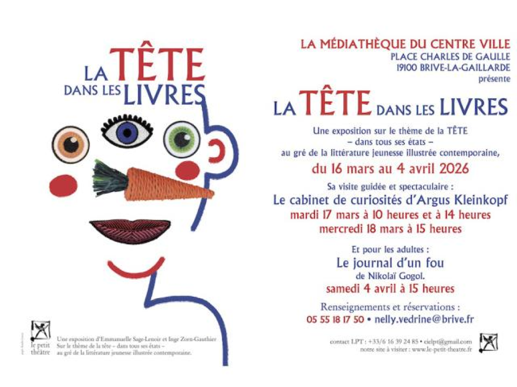 Exposition: La tête dans les livres (Médiathèque centre ville)