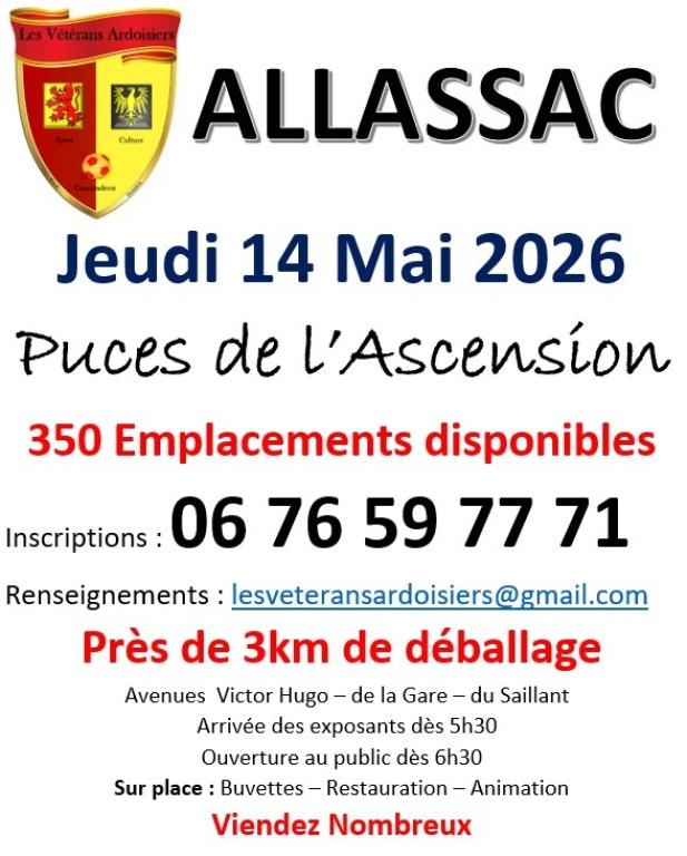 Puces de l'Ascension organisées pas les vétérans ardoissiers