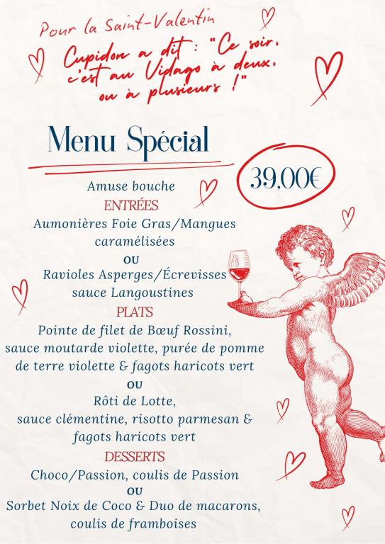 Restaurant Le Vidago : Menu Saint Valentin -