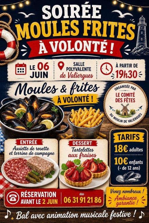 Repas moules frites