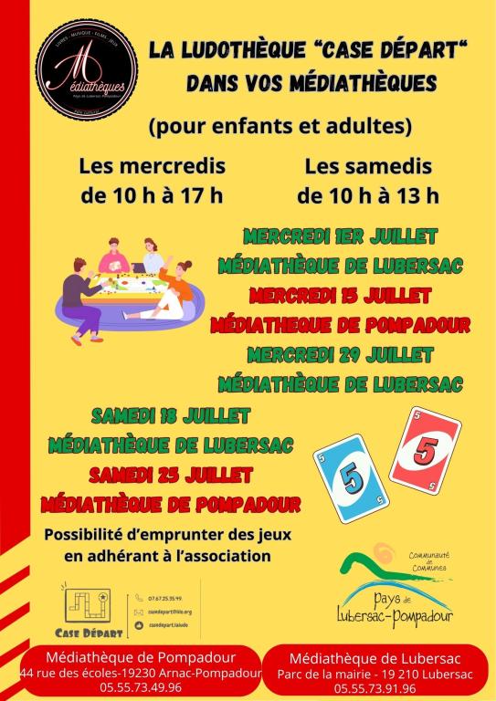 Ludothèque "case départ" à la médiathèque de Lubersac