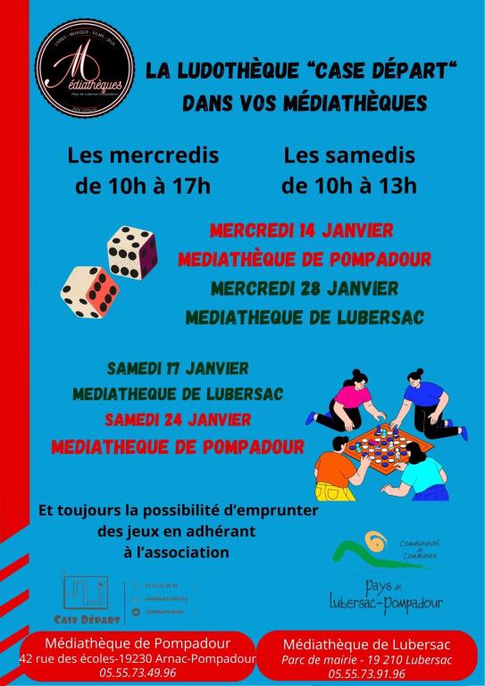 Atelier jeux de société à la médiathèque de Lubersac