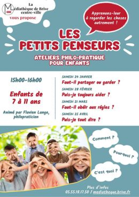 Atelier les petits penseurs  (Médiathèque du centre-ville)