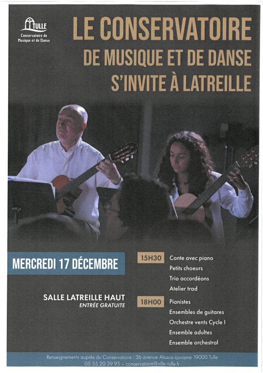 Le Conservatoire de musique et de danse s'invite à Latreille