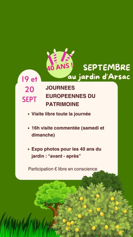 Journées Européennes du Patrimoine Jardin d'Arsac