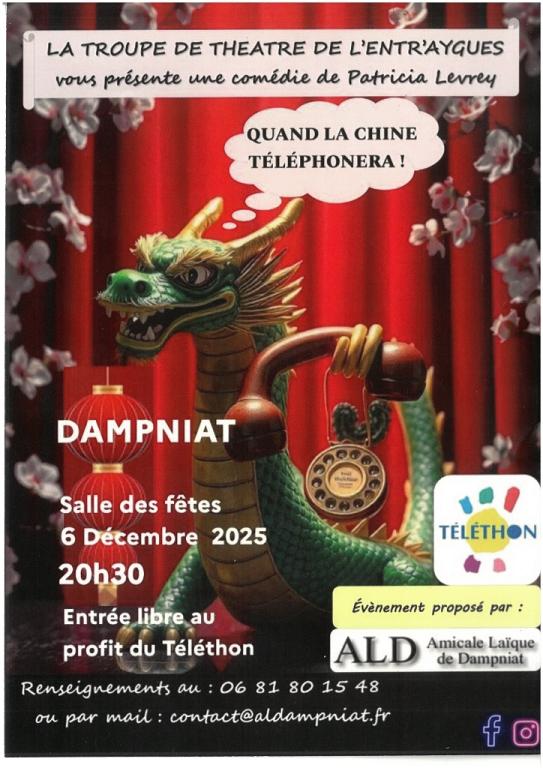 TELETHON : pièce de théâtre "Quand la Chine téléphonera"