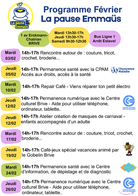 La Pause EMMAÜS : Café-jeux avec le Gobelin Brive