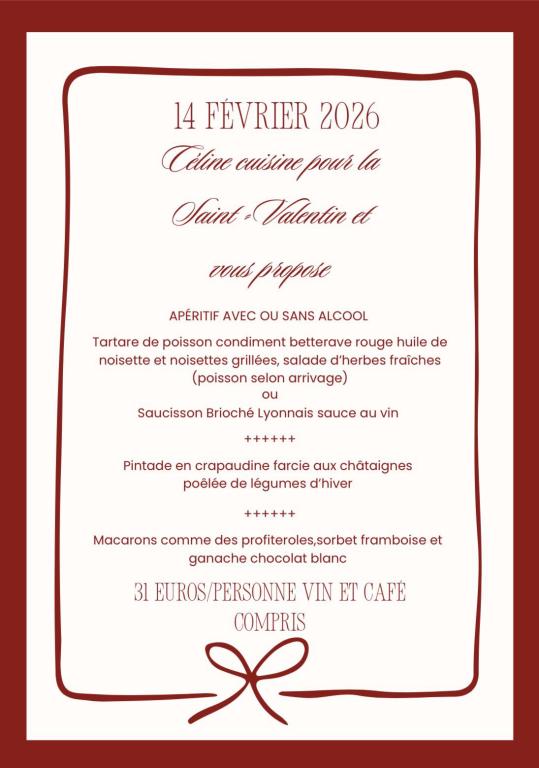 Restaurant Chez Céline : Repas de la Saint Valentin