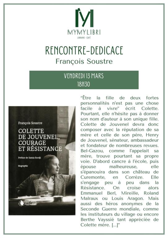 Rencontre dédicace avec François Soustre