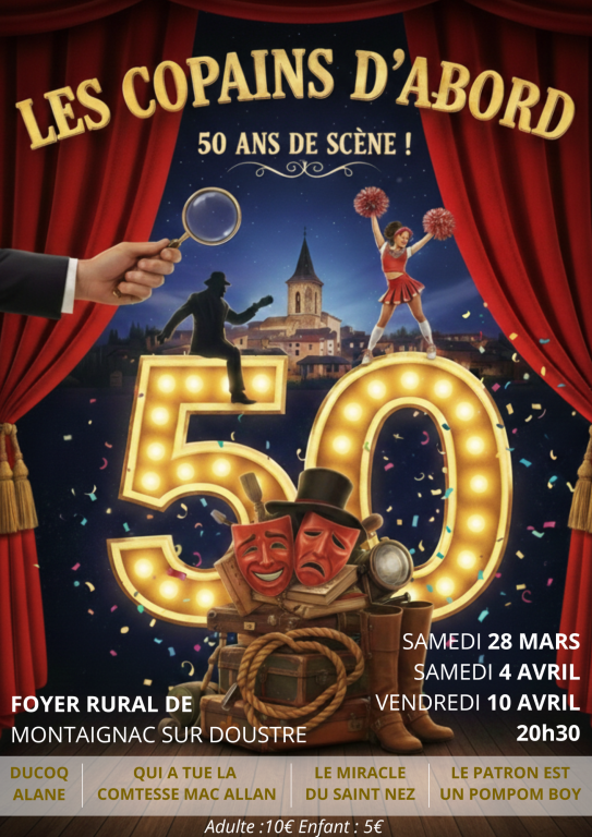 Théâtre de boulevard par la troupe "Les copains d'abord".