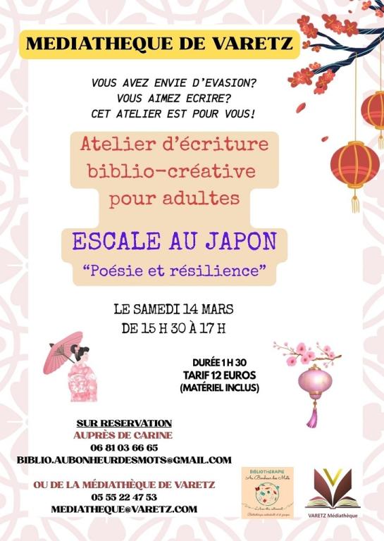 Atelier d'écriture biblio-créative : Escale au Japon "poésie et résilience"