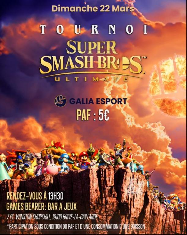 Tournoi Super Smash.Bros.Ultimate au Bar à jeux Game Bearer