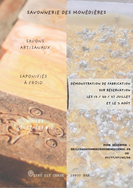 Savonnerie des Monédières : Démonstration / Fabrication de savons