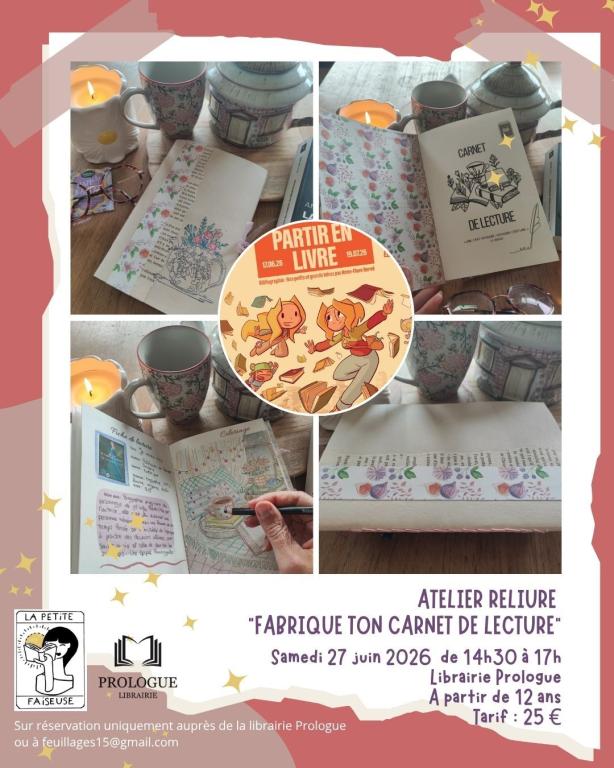 Atelier reliure "Fabrique ton carnte de lectures"
