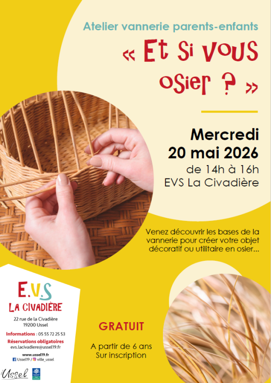 Atelier vannerie parents-enfants "Et si vous osier?"